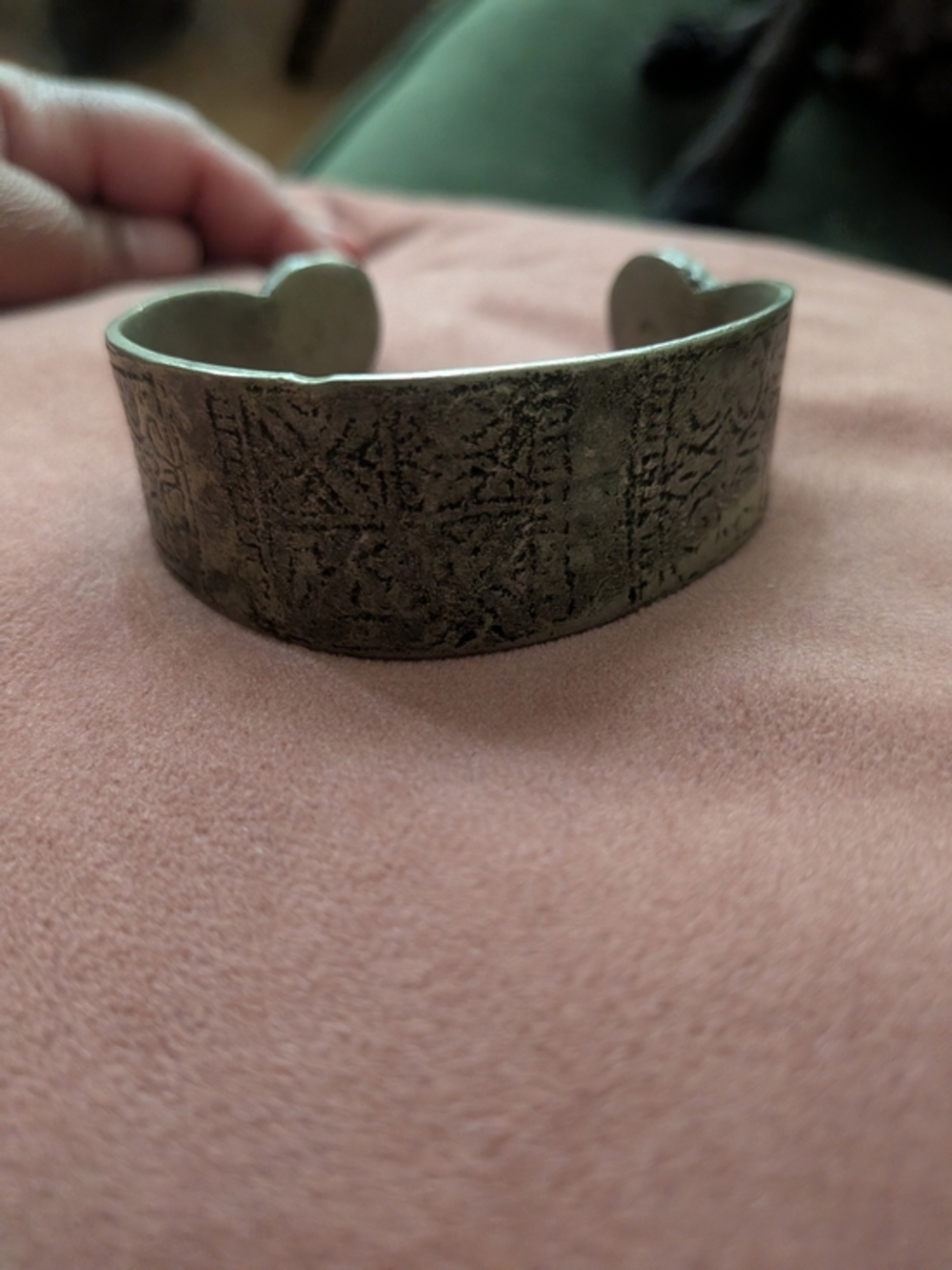 Engraved Textures Vintage Rare African Cuff Bracelet. Heavy